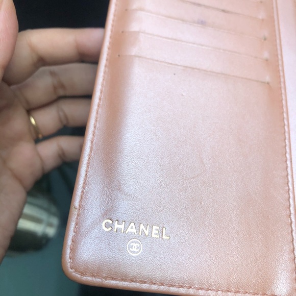 SOLD*** Chanel boy long folding wallet clutch. Metal Rose - Picture 6 of 14